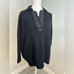 BVM  ITALY 🇮🇹 Cashmere Sequence Black  Sweater  Winter Cozy Luxury Minimalist